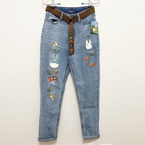 NWT My Neighbor Totoro Studio Ghibli Mom Jeans Size 3 anime casual cute jeans